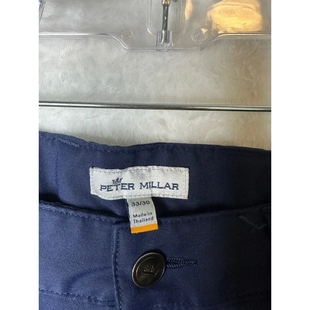 Peter Millar Crown Sport Navy Blue Performance Golf Pants Mens 33x30